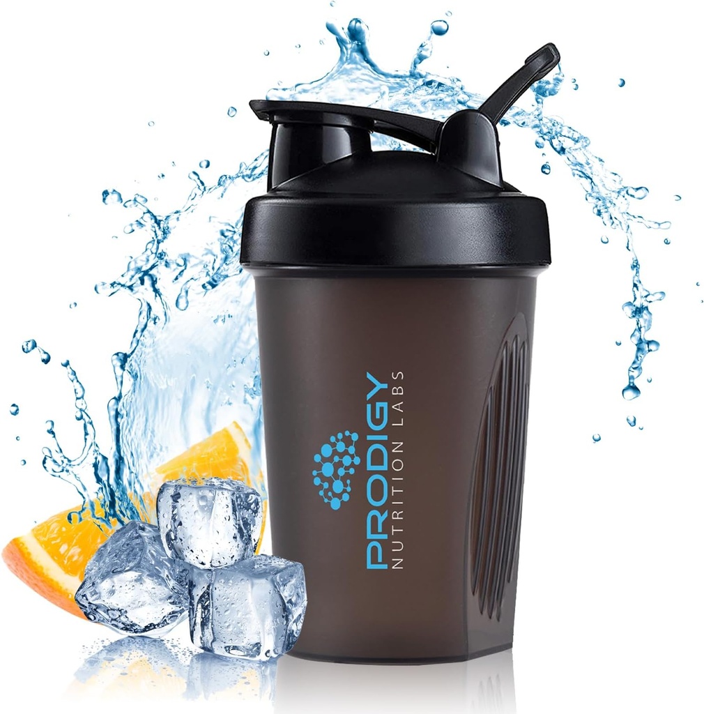 Prodigy Nutrition Labs Premium Shaker Pudel Ideaalne valgu raputamiseks ja enne treeningut - 14 Ounce (must)