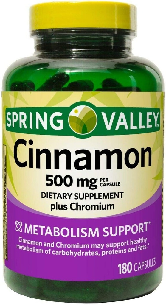 Spring Valley Cinnamon 500mg Metabolism Toetus