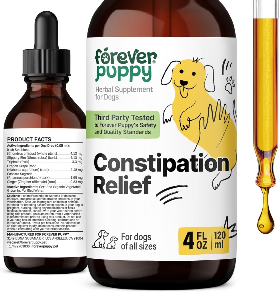 Igavene kutsika kõhukinnisuse leevendamine koertele - Stool Ease Dog Supplements - Sea Moss & Slippery Elm seedetrakti tervise jaoks - kiudained vitamiinid ja toidulisandid kõhukinnisuse jaoks - kõik tõud ja suurused - 4 oz