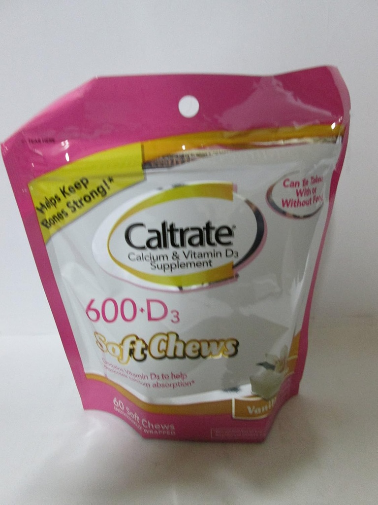 Kaltsium kaltsium ja D-vitamiin, pehmed närid, Vanilla kreem, 60 loendit (3. pakk)