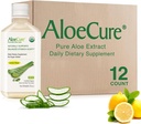 AloeCure USDA orgaaniline Aloe Vera mahl Sidrunmaitse - valmistatud 12 tunni jooksul saagikoristusest - looduslik seedetrakti lisand tasakaalustatud kõhuhappesuse jaoks - seedetrakti ja immuunsüsteemi tervise toetamine, 12 Btls x 16.7oz