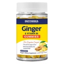Enzymedica, Ingver & Vitamiin B6 Gummies, Toetus Aeg-ajalt Iiveldus ja seedehäired, kõrge potentsi, samaväärne 200 mg Ingveri ekstrakt, 60 Count