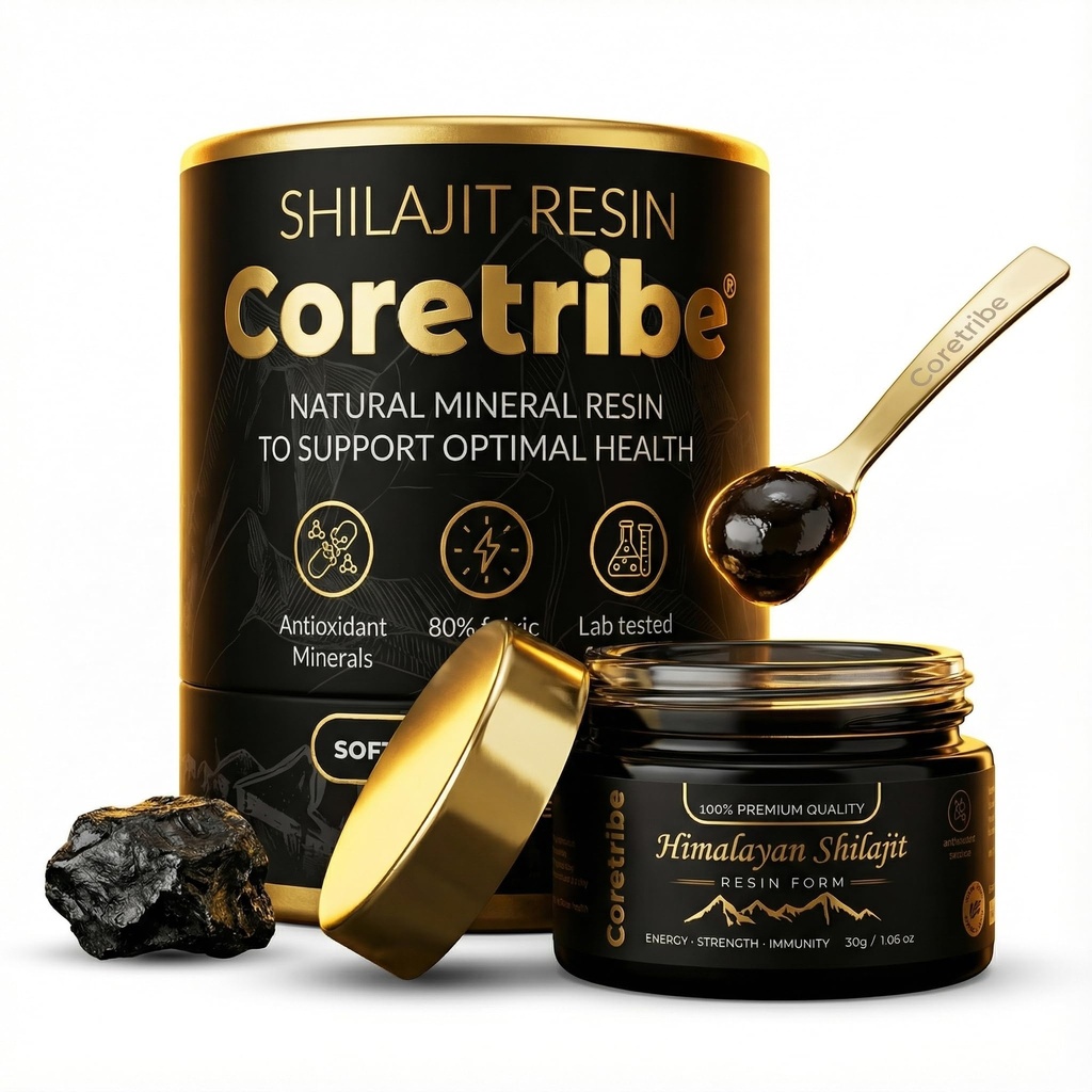 Coretribe® Royal's People Choice Pure Himaalaja Orgaaniline Shilajit Vaik, energia, tugevuse ja immuunsuse kompleks, tõelise kullasisaldusega meestele ja naistele, 30 grammi