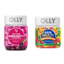 OLLY Gummy Active Immunity + Elderberry 45 Gummies & Kids Multivitamiini Gummy Worms 70 Count