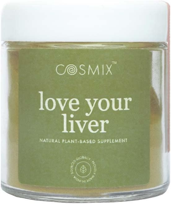 Cosmix Love Your Maks, Maksa ja Neeru Detoksifikatsioon, Puhastab Verd, Vähendab Inflatsiooni, Bhumi Amalaki, Piimaohakas, Kurkum, 60G - Teeb Kuni 40 Servingut, Taimne Superfood Blend