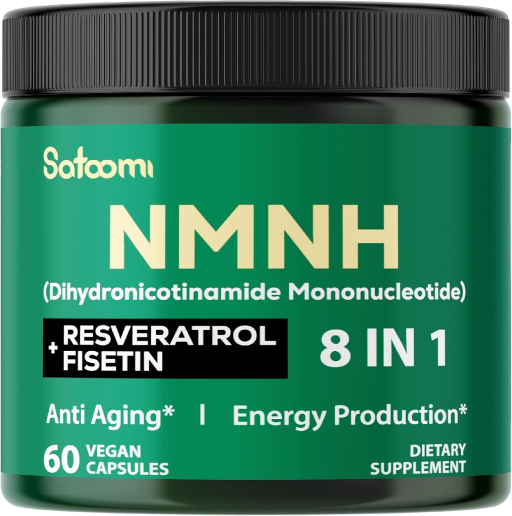8in1 NMNH - NMN-i täiendus Alternatiivne - NAD-i täiendus NAD-i taseme toetamiseks Lisatud Fisetin, Resveratrool, kvertsetiin, kurkum, berberiin, D3-vitamiin ja C - 60 Loe 30 päeva