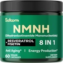 8in1 NMNH - NMN-i täiendus Alternatiivne - NAD-i täiendus NAD-i taseme toetamiseks Lisatud Fisetin, Resveratrool, kvertsetiin, kurkum, berberiin, D3-vitamiin ja C - 60 Loe 30 päeva