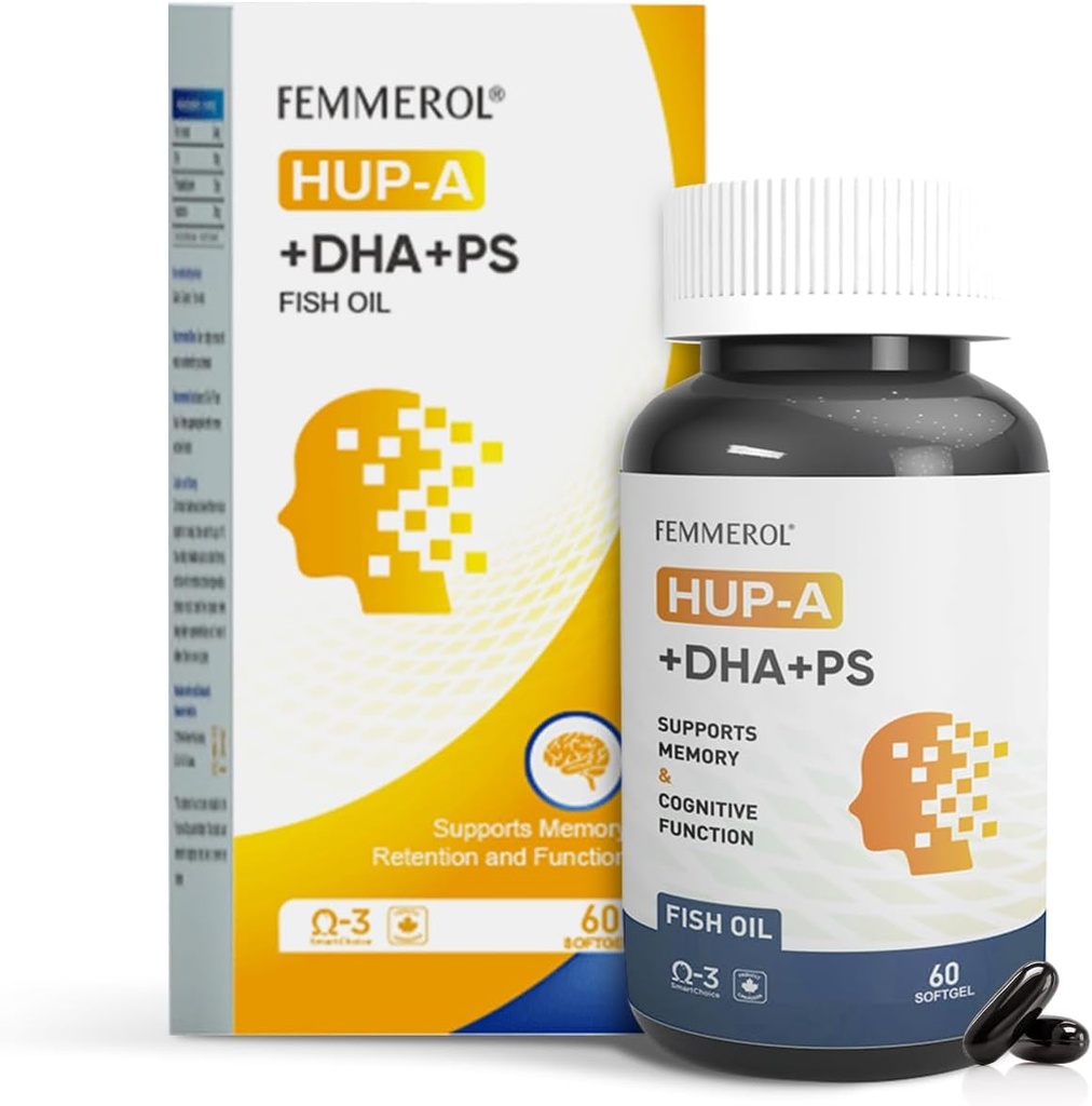 Fosfatidüülseriin 120mg Omega 3 DHA 60 Softgels Huperzine A Eakatele Lastele Aju Tervis ja Kognitiivne tugi Toidulisandid - Parandada Ajufunktsiooni Fosfatidüülseriin DHA-ga