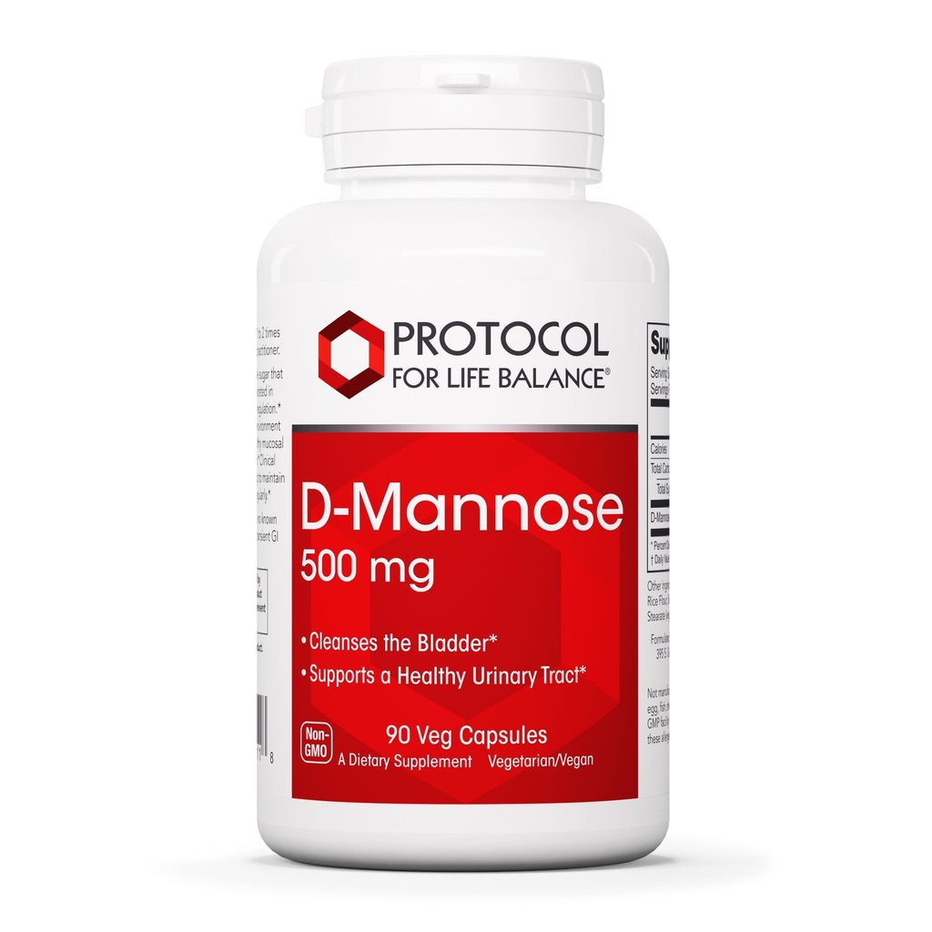 Protokoll D-mannoos - 500mg - põie puhastamine - tervisliku kuseteede toetamine * - meestele ja naistele - Kosher & Non-GMO - 90 Veg kapslit