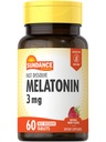 Sundance Melatoniin 3mg Kiire lahustamine | 60 taimetoitlast tabletti | looduslik marjamaitse | Taimetoitlane, mitte-GMO ja gluteenivaba toidulisand