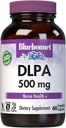 Bluebonnet Nutrition DLPA (DL-fenüülalaniin) 500mg, vaba vorm Aminohape, närvisüsteemi toetamiseks, sojavaba, gluteenivaba, mitte-GMO, Kosher, Vegan, 60 köögiviljakapslit