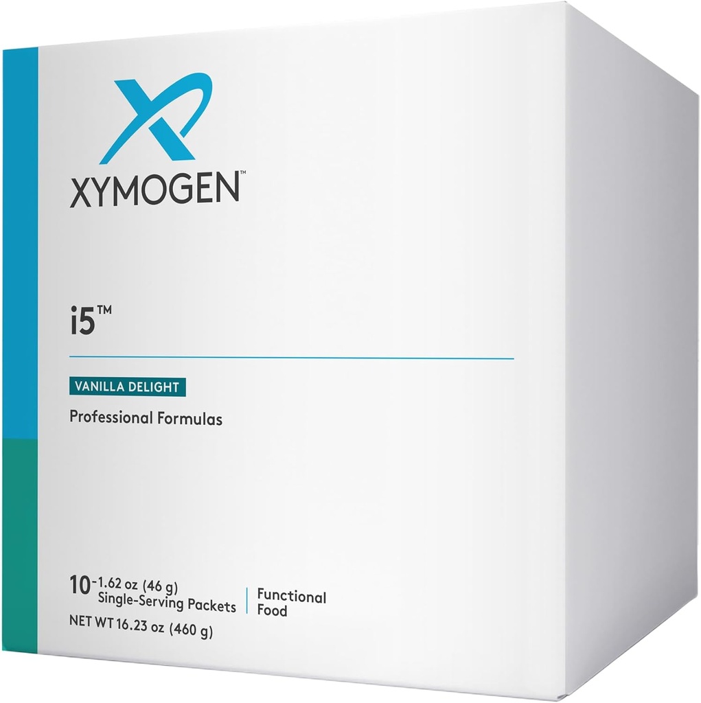XYMOGEN i5 - soolestiku tervis, detox + tsütokiini tasakaalu toetuspulber - 21 g valk, immunoglobuliin, Arabinogalactan, brokoli seemne ekstrakt - Vanilla joogisegu (10 pakendit)