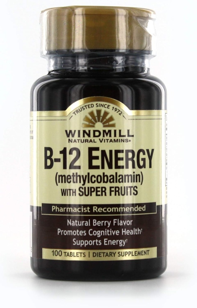 Tuuleveski Vitamiin B-12 Energia Super Fruits Tablets 100 Ea
