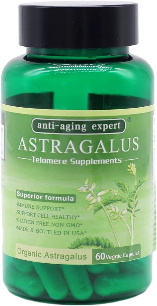 Astragalus Root Organic Extract 650mg, Schisandra Berries, Ligustrum Berry, 80% American ženšenn, Immune System Antioxidants Supports, Tervislik Vananemine, Made in USA