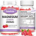2 Pack Magneesium tsitraatkummid, suure imendumisega magneesiumkummid täiskasvanutele, lihaste ja hammaste tugi, vegan looduslik vaarikamaitse 120 Cts