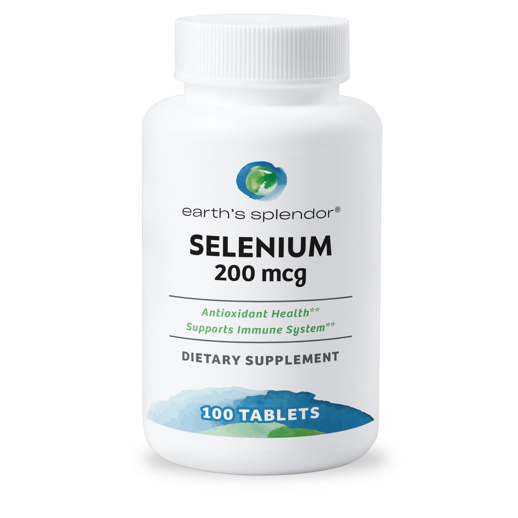 Maa splendor Selenium 200 mcg täiendus meestele ja naistele, antioksüdantide tervise ja immuunsüsteemi toetamine (100 tabletti, 3 + kuu pakkumine)