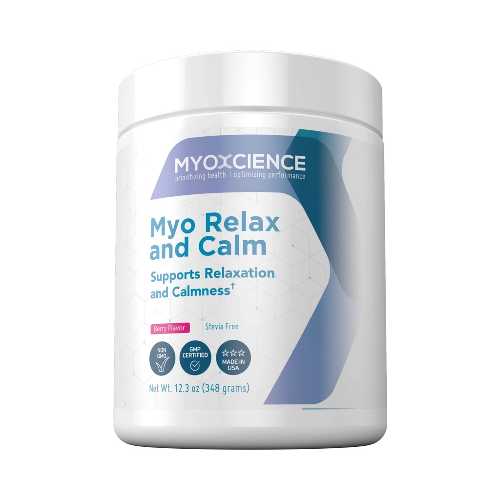 MYOXCIENCE Myo Relax & Calm | Myo-Inositool, L-Theanine, Tauriin, Magneesium & GABA | Toetab une, neurotransmitteri ja hormoonide tuge (Berry Flavor) (60 Servings)