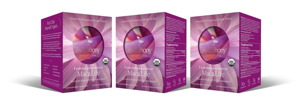 Femmenessence® MacaLife® - kliiniliselt tõestatud perimenopausaalne toidulisand loodusliku hormooni tasakaalu, sümptomite leevendamiseks, südame ja meeleolu toetamiseks ilma lisatud hormoonideta (360 kapslit, 180 päeva pakkumine)