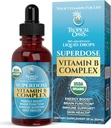 Superdose Organic Vitamin B Complex Liquid Drops | 125,000% DV Vitamin B12, B6, Biotin, Niacin, Folate | Energy, Brain Health, Immune Support | USDA Organic, Vegan, Non-GMO | 60 Serv, 2 Mo. Supply