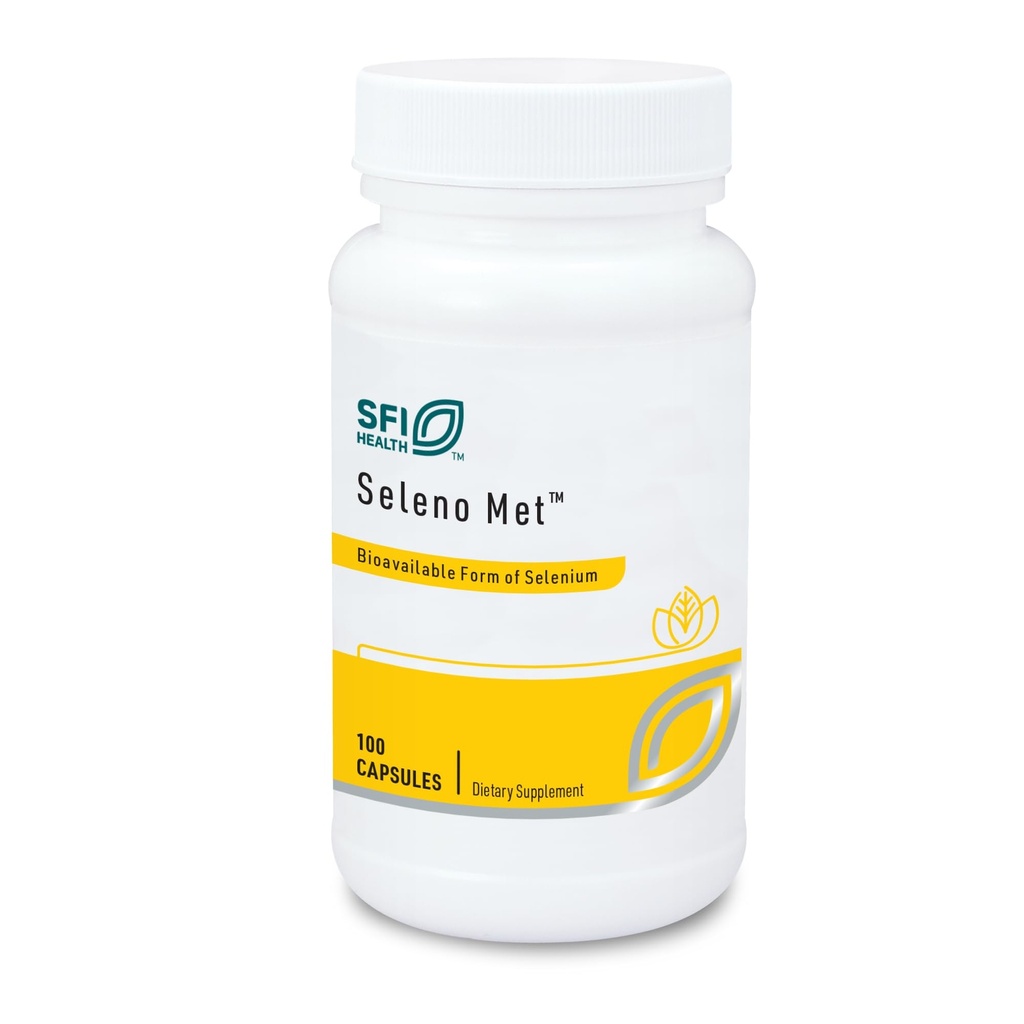 Klaire Labs SFI Health Seleno Met - 200 milligrammi Selenium kui hüpoallergeenne Selenometioniin, biosaadav antioksüdantide tugi ilma pärmi, piima ja gluteenivaba (100 kapslit)