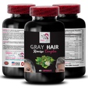 Gray Hair Supplement - GRAY HAIR REVERSE - juuste taaselustamine, intensiivne juuste värv, looduslik sära, dünaamiline värv, uuendatud juuste välimus, juuste sära, värske vibratsioon, värvi taasenergizer 1Bot 60Caps