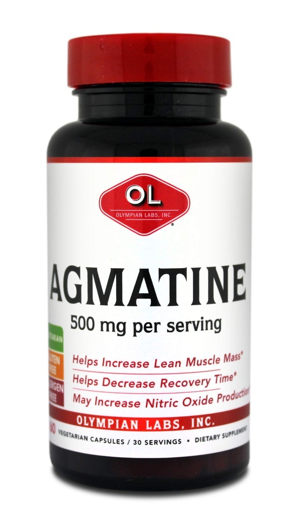 Olümpialaborid Agmatine 500 mg ühe serveerimise kohta, 60 taimetoitlast kapslit