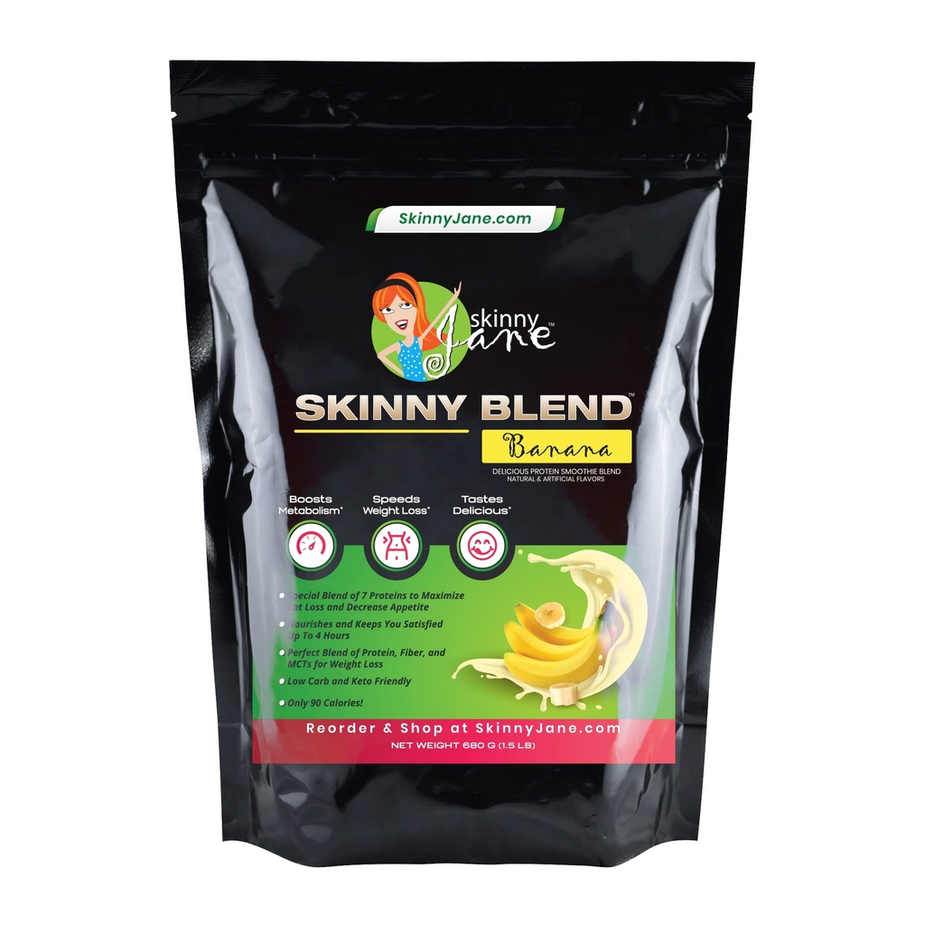 Skinny Blend - Parim maitse Kõrge valgu raputamine naistele - Madal Carb & Keto Sõbralik eine asendamine - Rahuldav Nälg & Boost Energy - Maitsev Smoothie Maitse - 30 Shakes - Banaan