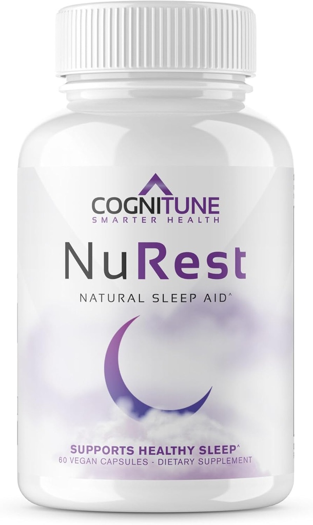 CogniTune Natural Sleep Supplement - Non Habit Forming Sleeping pillid, Non Dowsy Taimne Sleep Aid valem w/Melatoniin, Valerian Juur, Lemon Balm, Kummel, GABA, L-Theanine, Magneesium, Aminohapped