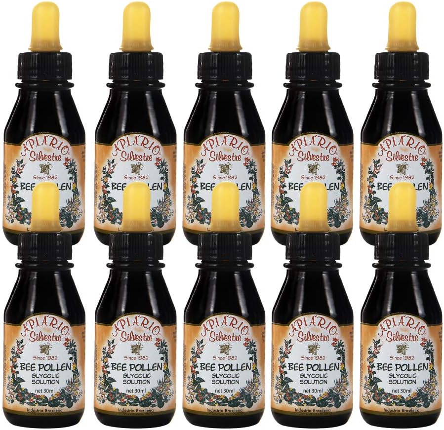 10 pudelit Apiario Silvestre Brasiilia Bee Pollen Vedel Glükoolne ekstrakt - Mittealkohoolne, vahavaba