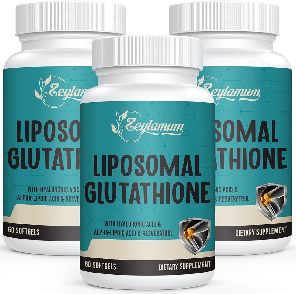 2400 MG Liposomal Glutatiooni pehmed geelid, Max Absorbtsioon, aktiivne vorm L-glutatiooni taandatud (GSH), hüaluroonhappega, resveratrool, Master Antioksüdandid detox, aju, immuunsüsteem, 180 Softgels