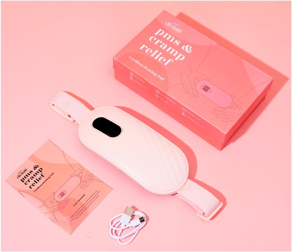 Kaasaskantav küttepadi perioodi krambid - Perioodi krambid Relief menstruaalkütte pad Vibratsiooni küttepadi valu, laetav aku, juhtmeta - traadita küttepadi Massageri sõbranna kingitustega