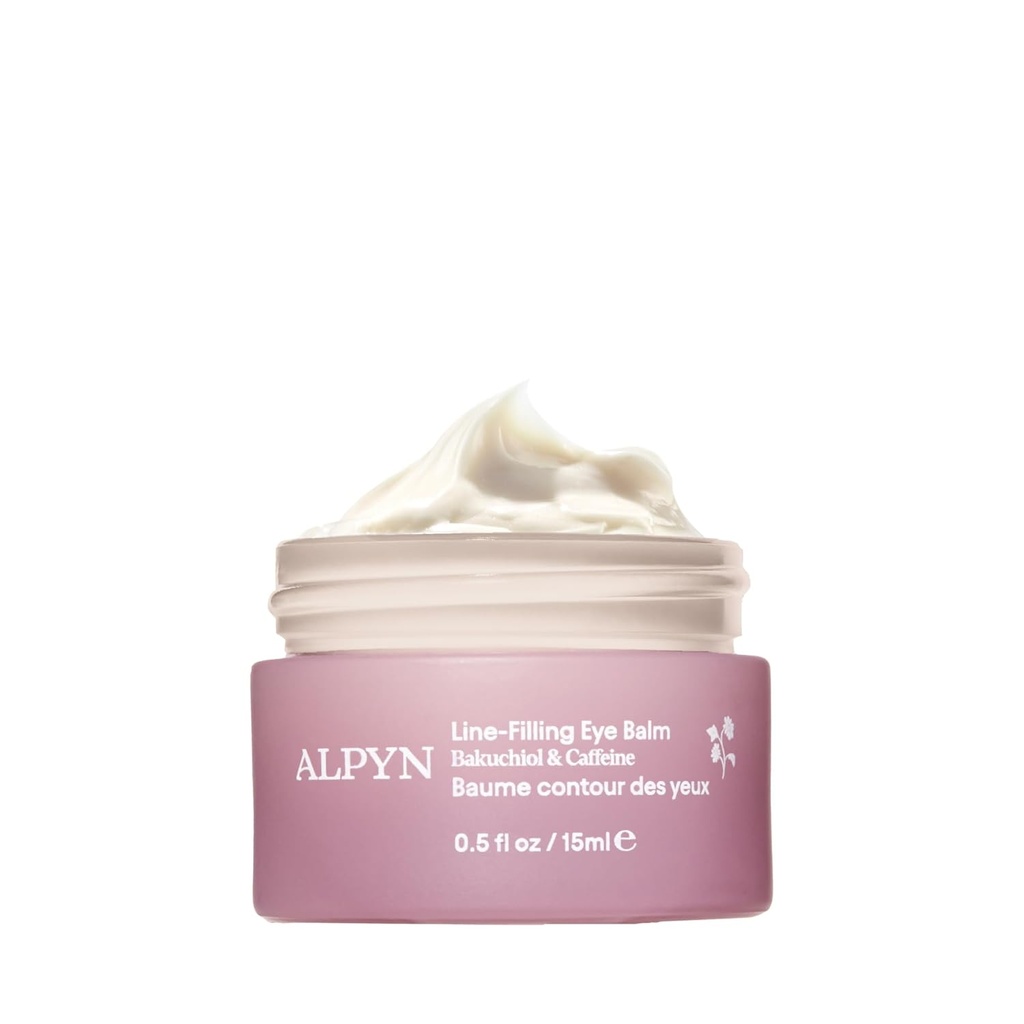Alpyn Line-Filling Eye Balm koos Bakuchiol & Kofeiiniga, Vähendage peenete joonte ja kortsude välimust, minimeerige Puffinessi välimust ja sihtige tumedaid ringe, 0,5 oz / 14 ml
