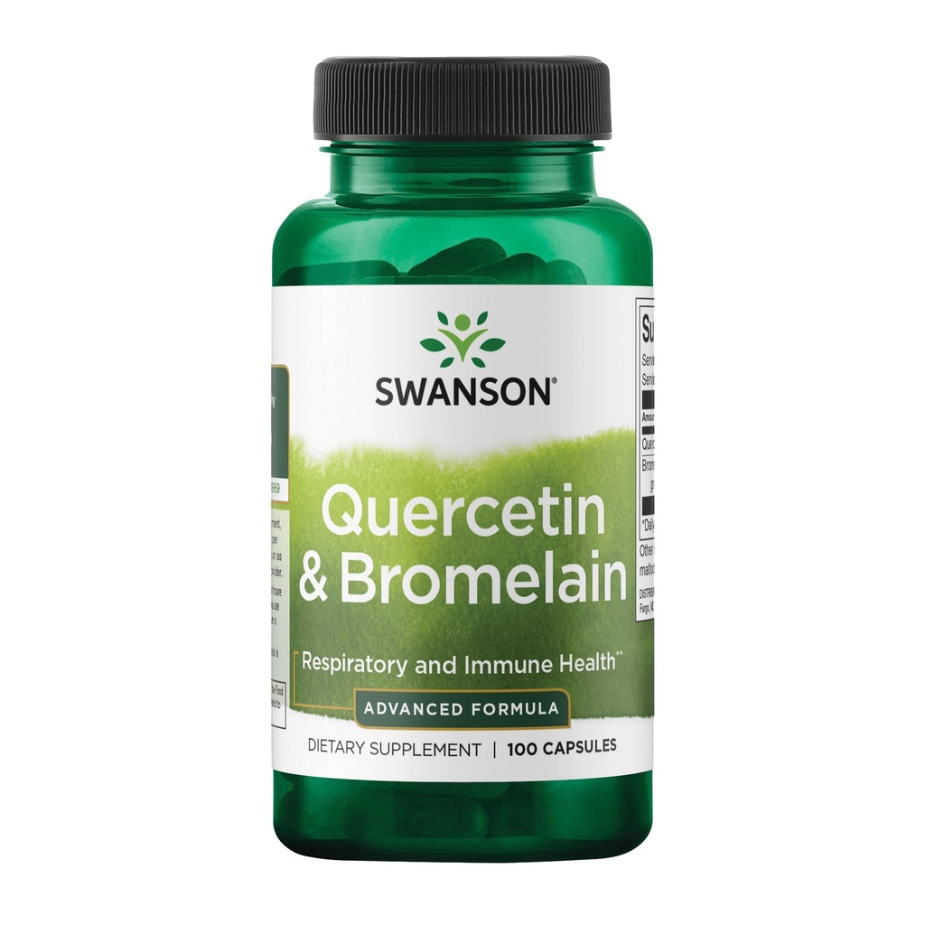 Swanson Quercetin & Bromelain-Promote Respiratory Health Support-Aid Hooajaline Immuunsüsteem Tervisetoetus Kolesterooli tase juba w/i Tavaline Vahemik 100 kapslit (250 mg Quercetin/ 78 mg Bromelain)