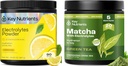 PÕHITOITAINETE müügipakend - limonaadelektrolüütide pulber (90 serveerimist) + Matcha pulber elektrolüütidega hüdratsiooniks ja energiaks (20 serveerimist)