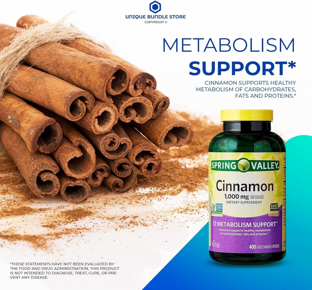 Unikaalne Bundle Store Cinnamon 1000 mg , 400 kapslit - dieeti toetav taimetoitlane ( 1 pakend )