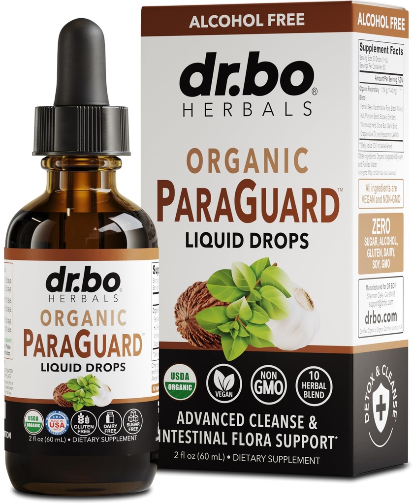 ParaGuard Cleanse Vedel Orgaaniline Detox - Orgaaniline soolekaitse Formula Supplement for Human with Black Walnut Wormwood Clove & Oregano Tinkcture - Natural Taimne soolestiku puhastaja 2 oz
