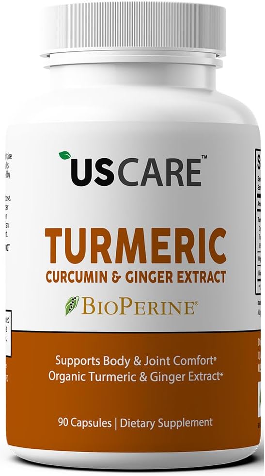 USCare kurkumiin koos ingveri ja 95% kurkumiinoidide ja bioperiiniga