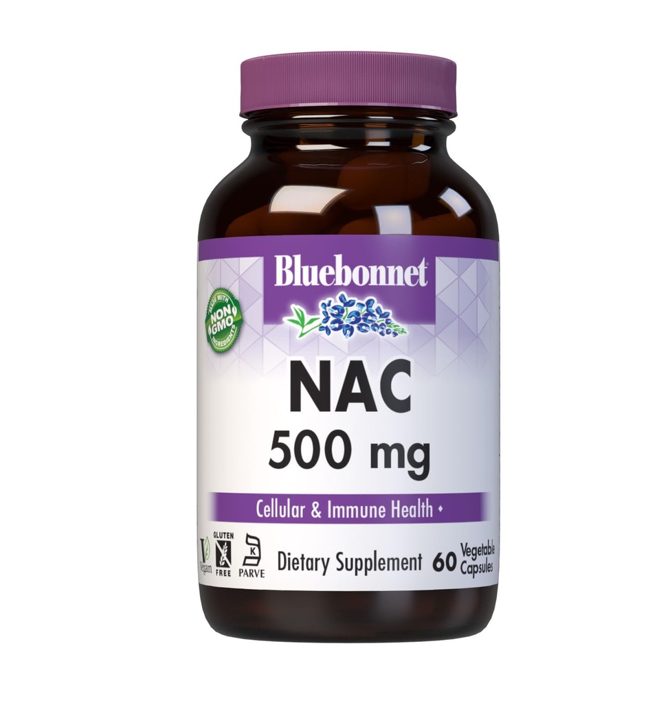 Bluebonnet NAC 500 mg vitamiinikapslid, 60 loend