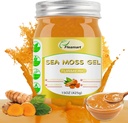 15OZ Natural Wildcrafted Raw Sea Moss Gel immuunsuse toetamiseks, tervislik seedimine, kilpnäärme toetus Wildсrafted Gold Sea Moss Gel rikas mineraalides, valkudes ja vitamiinides, kurkum maitse