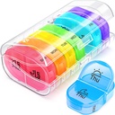 AUVON Pill Box 2 korda päevas, iganädalane Pill Korraldaja AM PM 7 päevane taskujuhtum hoida vitamiini, meditsiini, ravimeid ja täiendada
