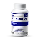 D3-vitamiini kõrge tugevus | 5000 IU immuunsuse, luu ja südame-veresoonkonna toetamiseks | parandab meeleolu ja lihaste funktsiooni | 120 softgels - 4 kuu pakkumine