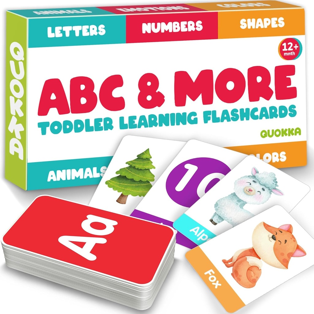 ABC Õppimine Flash kaardid väikelastele 2-4 aastat vana - 60 Flashcards Mänguasi lastele vanuses 1-3-5 poolt Quokka - Tähestiku numbrid Värvid Kirjad Loomad Õpi tegevusi - Esimesed sõnad Haridus mäng