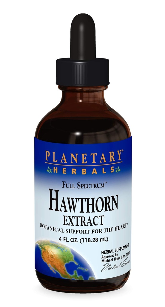 Planetaarsed taimed Täisspektriga Hawthorn Vedelekstrakti lisand, 4 Vedelik Ounce
