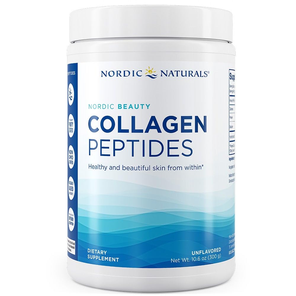 Nordic Naturals Nordic Beauty Collagen Peptides, Maitsestamata - 10,6 Ounces - kollageenilisandi naha tervise ja elastsuse - kuuma ja külma joogid - 30 Servings