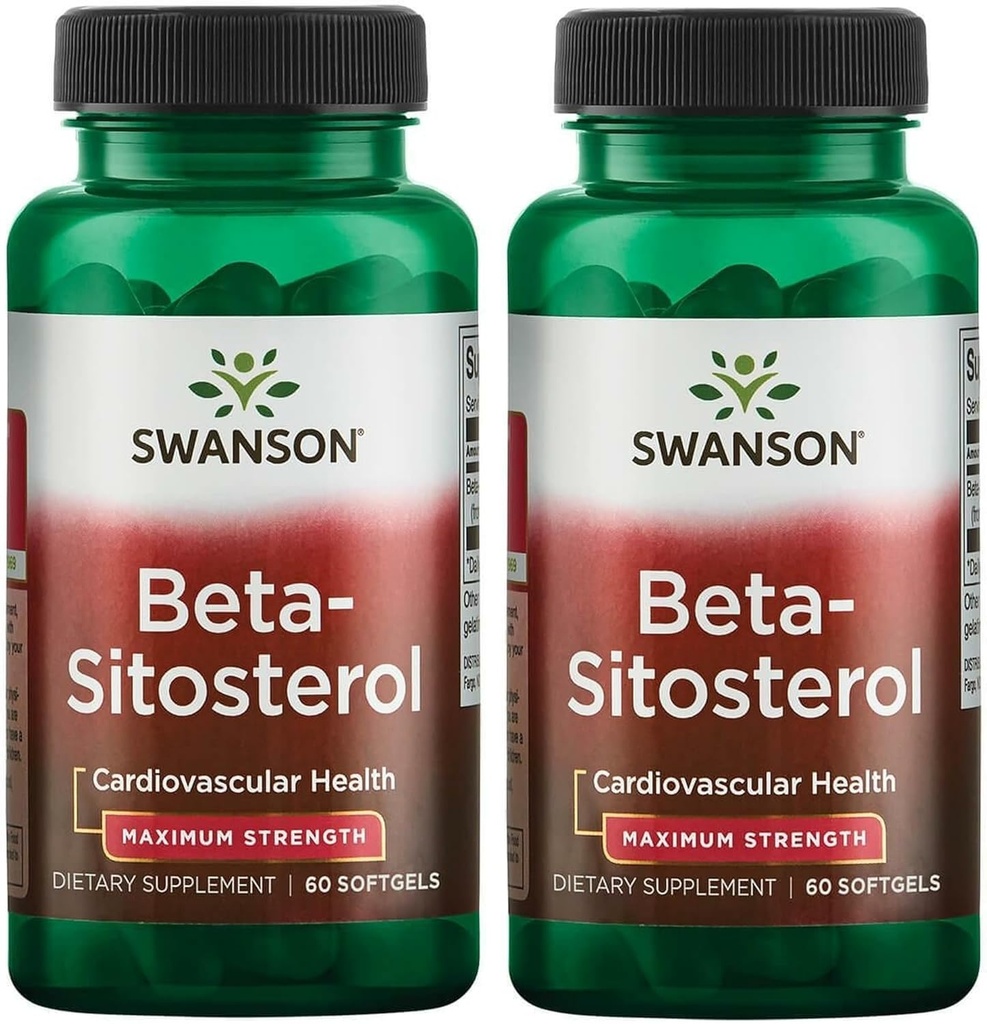 Swanson Beta Sitosterol - Plant Sterol Formula - (60 Capsules, 160mg Each) (2 Pack)