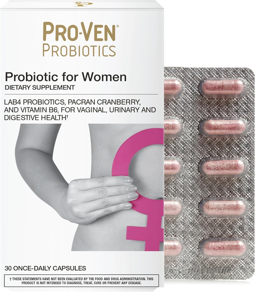 Probiootikumid naistele | 17, 5 miljardit CFU | Vaginaal, kuseteede ja seedetrakti tervis | Lactobacillus Acidophilus, Cranberry & Vitamiin B6 | 30 kapslit | Taimetoitlane, Gluteenivaba ja laktoosivaba