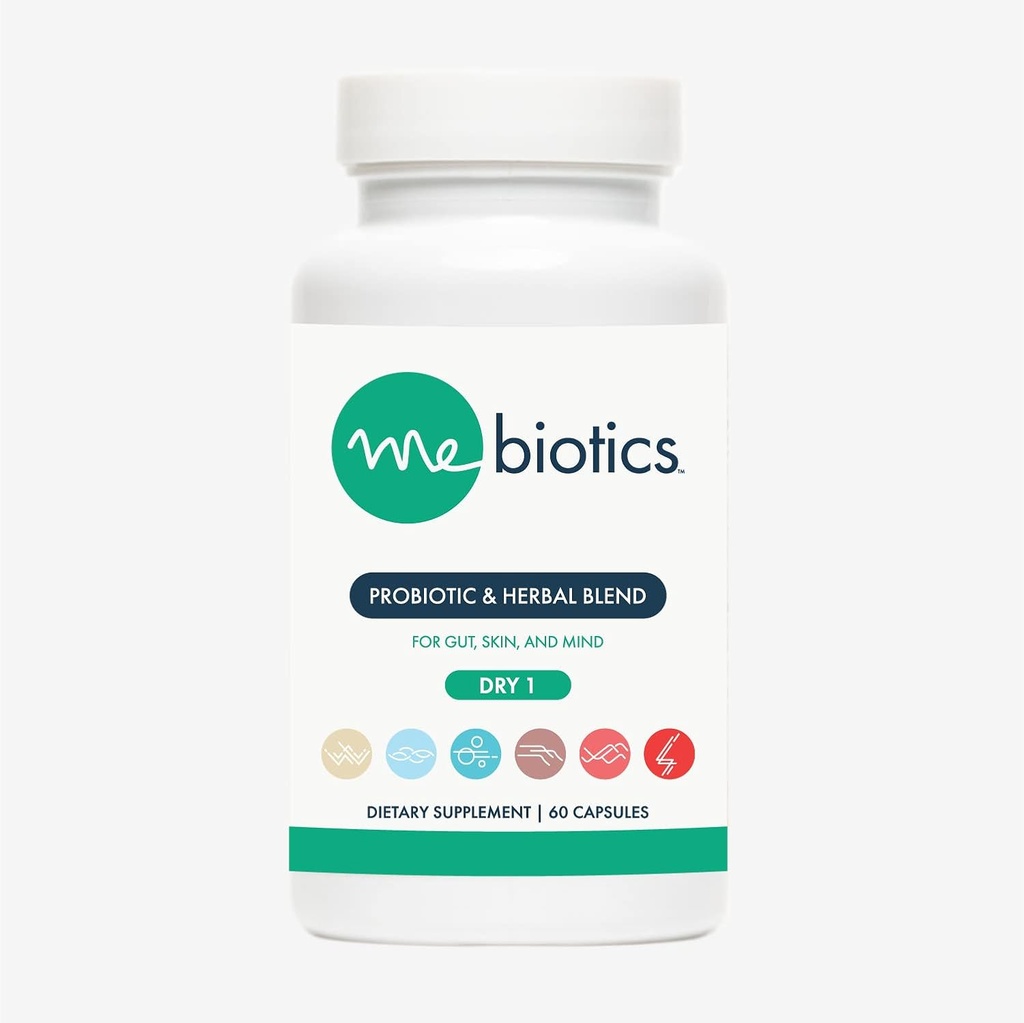 Microbiome Labs Mebiootikumid Probiootikumid Ja Taimne täiendus Kuiv 1 - Lactobacillus Rhamnosus + Sidrun Balm nahale + soolestiku tervisele - Suukaudsed probiootikumid soolestiku, meele ja naha toetamiseks (60 kapslit)
