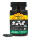 Country Life Coconut Activated Charcoal Capsules, 260mg – Natural Charcoal Supplement for Gas and Bloating Relief - Gluteenivaba, 40 Vegan Capsules