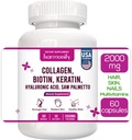 Kollageen Biotiin Keratiin Hüaluroonhappe kompleksi täiendus E-vitamiini, foolhappe, kõrvitsaseemnete ja MSM-iga, 60 kapslit, 1000 mg